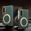 Adequado para Capa de Celular Samsung Zfold8, Capa Protetora Magnética Business iPhone Duo com Suporte Rotativo Eletrodepositado de Luxo Leve