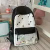 Nova mochila ins de estilo japonês, alta aparência, nicho, doce e fofa, com estrelas, para estudantes do ensino fundamental e médio, bolsa de ombro dupla leve e simples