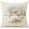 Juego de Fundas de Almohada Transfronterizas para Navidad Europea y Americana, Funda para Cojín de Sofá de Sala de Estar, Funda para Almohada de Cintura con Reno Papá Noel Árbol, Suministro de Fábrica