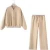 Ropa de mujer transfronteriza comercio exterior al por mayor ZR en stock chaqueta bomber con cremallera abrigo suéter pantalones de cintura elástica traje