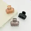 Presilha de Cabelo Cor de Chá com Leite Retrô Estilo Francês, Presilha Grande Transparente Tipo Pinça para a Parte de Trás da Cabeça, Presilha Elegante de Tubarão Coreana para Meninas