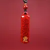Guizhou Mineral Crudo Cinabrio Arena de Cristal Plaza de la Fortuna Colgante Colgante Wu Sui Estampado en Caliente Arena de Cristal Colgante de Collar Regalo Venta al por Mayor