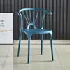 Silla de comedor nórdica sencilla de plástico, respaldo para el hogar, alquiler de sillas de plástico, silla de comedor Taishi para exteriores.