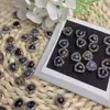 Caixa Mágica Coração de Pedra Peter Natural Suporte Semi-prateado Retrô Acessórios com Furo para Montagem DIY Pulseira de Cristal Acessórios para Joias