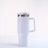Copo Térmico Personalizado W para Viagem, 40oz, Grande Capacidade, com Alça, Porta-Copos de Carro, Dupla Camada de Aço Inoxidável, Copo de Gelo com Canudo