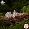 Pendientes Clásicos Aiful S925 de Plata de Ley con Moissanita Brillante de Seis Garras de 3 Quilates Pendientes de Piedra Principal de Propuesta Lujosa