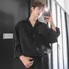 Camisa de otoño para hombre, estilo americano, diseño único y llamativo con lentejuelas - una camisa casual elegante y moderna para un look cool y atrevido