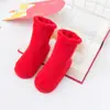 Calcetines para Bebé Benmingnian Espesos con Dispensador Rojo Auspicioso de Año Nuevo Calcetines para Bebé de Caña Media Cálidos para Otoño e Invierno Calcetines de Algodón