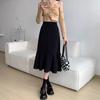 Talla Grande Otoño e Invierno Petite Falda de Traje Irregular Midi para Chicas Gorditas Cintura Alta Cubriendo la Entrepierna y Adelgazante Falda