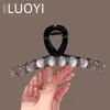 Presilha de Cabelo de Pérola Olho de Gato de Luxo para Mulheres, Acessório de Cabelo Luxuoso Cravejado de Diamantes para Cabelos Grossos, Novo Estilo de Presilha Tubarão para a Parte de Trás da Cabeça