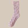 Calcetines de lana coral para pareja, de color liso, con bucle central, forrados de lana, gruesos, cálidos, resistentes al frío, para dormir en casa durante el invierno.