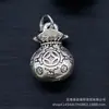 Xizang Prata Novo Estilo Chinês Antigo Prata Fechadura da Sorte Padrão de Nuvem Contas Espaçadoras Prata Pura Oca Estilo Étnico Acessórios para Pulseira DIY