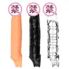 Extensor de Pene Masculino Transfronterizo 7cm Funda de Cristal Funda de Cristal Diente de Lobo Extensor Funda para Glande