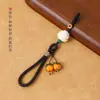 Nuevo Estilo Colgante para Teléfono Móvil Ruyi de Caqui Correa Corta para Muñeca Hombres y Mujeres Llavero con Colgante de Caqui de Vidrio Placa Antiperdida