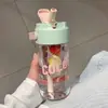 Copo de Água de Grande Capacidade para Meninas no Verão, com Aparência Sofisticada, Portátil, Copo Esportivo com Canudo, Novo Modelo com Copo para Estudantes