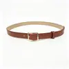 Cinturón Marrón Estilo Coreano Estilo Ins con Hebilla Cuadrada de Metal, Cinturón de Cuero Versátil para Jeans de Uso Diario y Decoración de Trajes