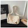 Bolsa Transversal Moda Coreana Nova Primavera para Mulheres, Bolsa de Lona Formato Dumpling, Bolsa de Ombro de Grande Capacidade, Bolsa para o Dia a Dia para Mulheres