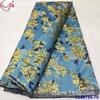 Cheongsam de Flor Grande Bordada Colorida Tela Brocada Jacquard Antigua Tela Brocada Africana Encaje