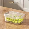 Caixa Selada de Plástico de Grande Capacidade, Caixa Congeladora Específica para Geladeira de Grau Alimentício, Caixa de Armazenamento Retangular para Preparo de Alimentos
