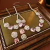 Set de Collar y Pendientes Flor de Diamante Vintage de Segunda Mano Lujo Accesible Cadena Alta para Clavícula Collar Estilo Palacio para Mujer