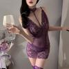 Lingerie Sexy Tamanho Grande Renda de Alta Qualidade Transparente Sedutora Bodycon Camisola Noturna Sexy Malha Transparente Tiras Camisola Noturna