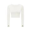 Outono Novos Esportes Camiseta de manga comprida com almofada no peito Curta Corrida Ao Ar Livre Slim Yoga Top Feminino S2032