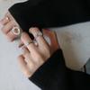 Anel Exagerado de Prata S925 Europeu e Americano Feminino Vintage Alienígena Irregular Geométrico Cristal Anel Aberto Anel de Dedo Personalizado