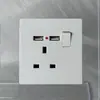 Painel de interruptores para comércio exterior, tomada elétrica, painel embutido tipo 86, interruptor de parede britânico de cinco furos, tomada USB.