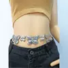 Joia transfronteiriça europeia e americana punk costura tridimensional corrente de cintura de borboleta de camada única corrente corporal geométrica simples versátil feminina
