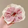 Goma para el pelo con lazo dulce para niñas, elegante goma de encaje para coletas bajas y peinados de moño