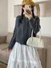 Nuevo Cardigan de Punto Trenzado Color Sólido Cuello Redondo Otoño e Invierno 2025 Estilo Coreano para Mujer Suave Sedoso Holgado Estilo Dulce Chaqueta Suéter