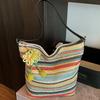 Moda de Verano 2026 Bolso de Hombro Casual Simple Versátil Tejido Gran Capacidad Versátil para Viajes y Uso Diario Bolso de Axila Moderno