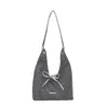 Bolso de hombro versátil de gran capacidad con textura, estilo coreano, de doble cara, para bandolera y tote, 2026