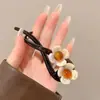 Presilha de bico de pato marrom de cachorro coreano, presilha elegante para coque torcido, presilha de cabelo volumizadora para a parte de trás da cabeça, acessório de cabelo de alta qualidade