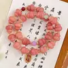 Pulsera de Raíz de Bodhi de Calabaza Rosa Tallada Estilo Suave de Temperamento para Niñas Pulsera de Cuentas Wen Play Plate Accesorios Suministro Directo de Fábrica