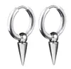 Amazon transfronterizo moda europea y americana para hombre y mujer clip para oreja de subfusil cónico puntiagudo retro negro pendientes hip hop punk