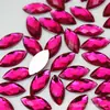 Strass Acrílico Olho de Cavalo 7*15mm Sem Furos, Strass de Fundo Plano para Joias, Materiais Manuais DIY, Decoração de Artesanato para Roupas