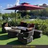 Silla de Ratán para Patio al Aire Libre Muebles Sofá de Ocio Combinación Jardín Villa Mesa y Silla de Ratán Exterior Playa Mar Personalización