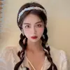 Tiara de Fita com Pérolas Estilo Francês para Mulheres, Novo Modelo 2025, Tiara Trançada de Alta Qualidade, Presilha de Cabelo, Acessório de Cabelo