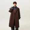 Inverno Novo Estilo Engrossado Comprimento Médio Acima do Joelho Casaco Masculino de Lã Estilo Coreano Trench Coat Jaqueta Nicho Tendência Coreana