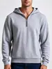 Sudadera con capucha y media cremallera de color liso para hombre al por mayor para Eur