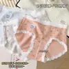 Ropa interior para mujer estilo dulce antibacteriana de 10A, algodón puro, entrepierna extendida, cintura media, suave, cómoda, transpirable, calzones para chica joven