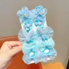 Suaves Ligas para el Cabello con Flores de Tela para Niñas, Aptas para Bebés, Suaves con el Cabello, Pequeñas Gomas Elásticas para Trenzas Dobles, Dulces y Versátiles Accesorios para el Cabello