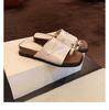 ¡Sandalias de cuña estilo madre de uva en stock!~ Aumento de altura de 4 cm~ Estilo francés con hebilla de metal y tira ancha plisada con tira para el dedo del pie para mujer Verano
