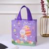 Bolsa de embalaje para regalo de fiesta de Pascua, bolsa de mano plegable impermeable no tejida con estampado de conejo de dibujos animados, bolsa para llevar para llevar