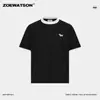 Camiseta Casual Clássica de Verão Masculina Zoewatson Resistente com Blocos de Cor, Falso Duas Peças, Gola Redonda, Manga Curta e Design de Cachorro Bordado em 3D