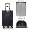 Bolsa de carrito retráctil bolsa de compras de supermercado plegable portátil Carrito de compras de rueda universal compras de comestibles carrito de arrastre para el hogar camping