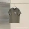 Camiseta de Manga Corta Esencial Marca de Moda Línea Niebla de Verano Cuello Redondo Holgado Peso Pesado Streetwear Pareja Estilo Americano Ropa de Hombre