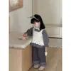 Ropa para Bebés Niñas, Conjunto de Moda Estilo Coreano Floral, Nuevo Conjunto de Tres Piezas Estilo Primavera y Otoño para Bebés y Niños Pequeños