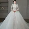 Vestido de Novia 2026 Vestido de Novia Principal de la Novia Otoño e Invierno Manga Larga Vestido Formal Estilo Francés Artesanía Pesada Estilo de Corte Retro Vestido para Ceremonia de Recepción